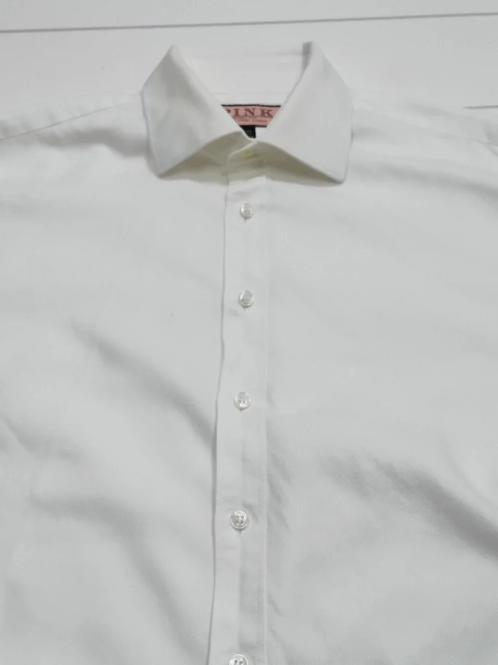 Thomas Pink Slim Fit White Dress Shirt 16.5 42 French Cuff Luxury Business